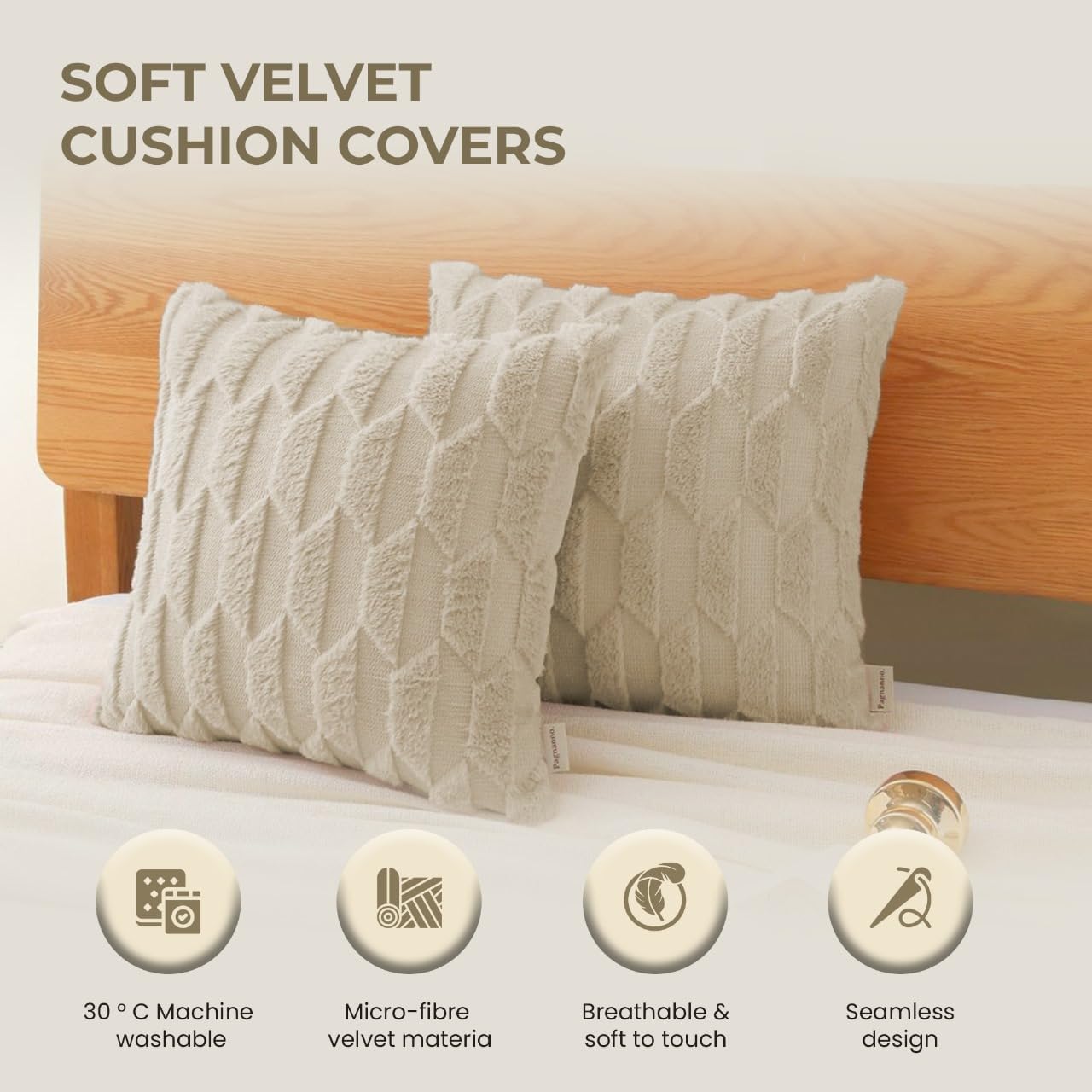 Pagnanno - Soft Velvet Cushion Covers Set of 2 & 4