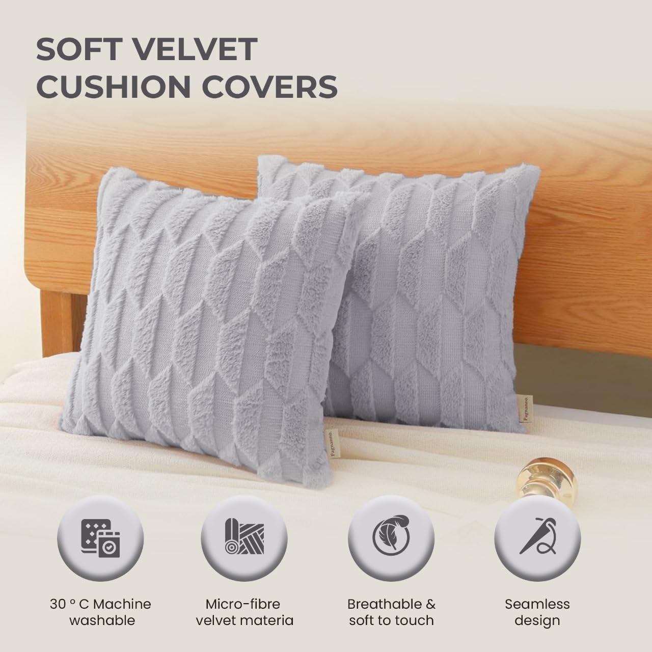 Pagnanno - Soft Velvet Cushion Covers Set of 2 & 4