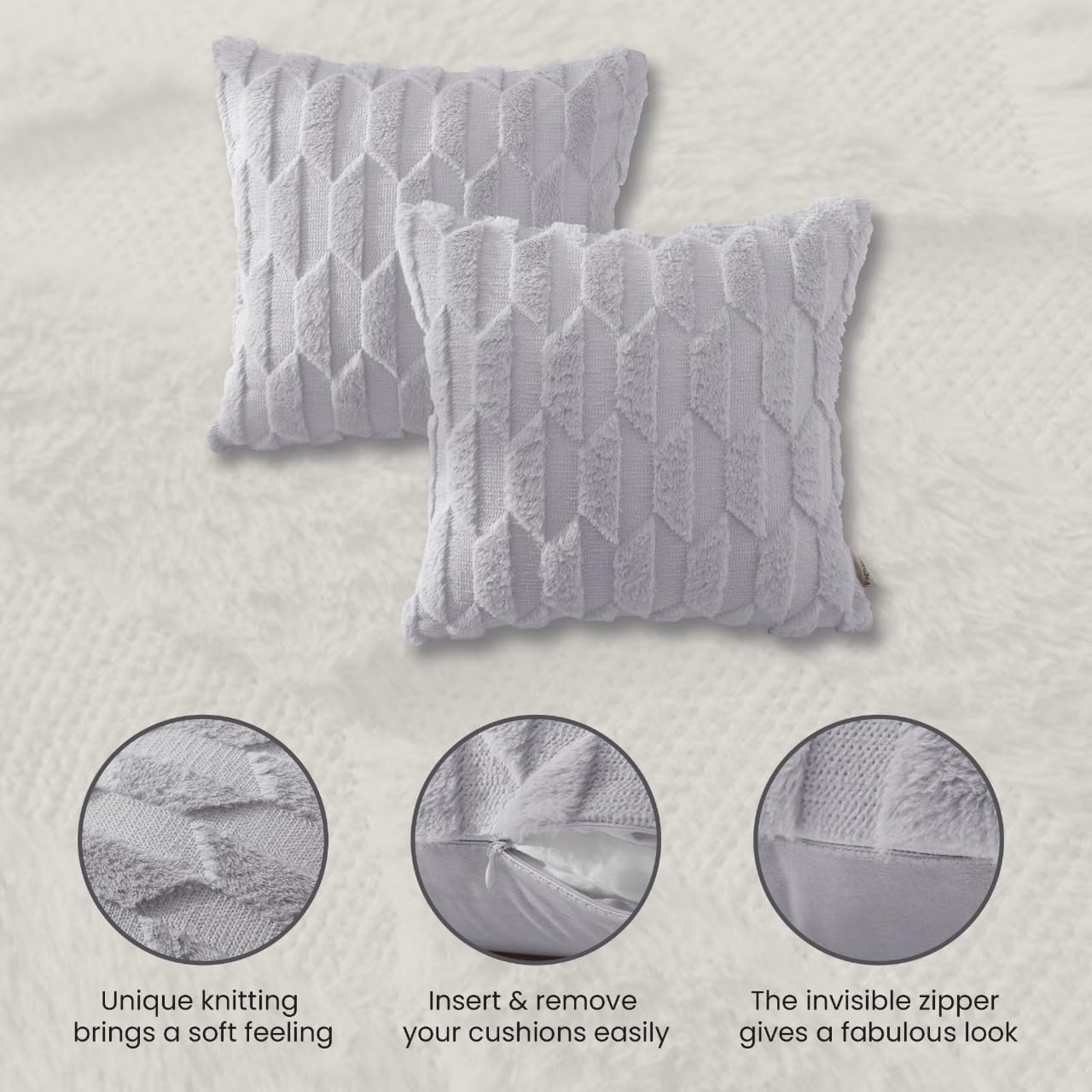 Pagnanno - Soft Velvet Cushion Covers Set of 2 & 4