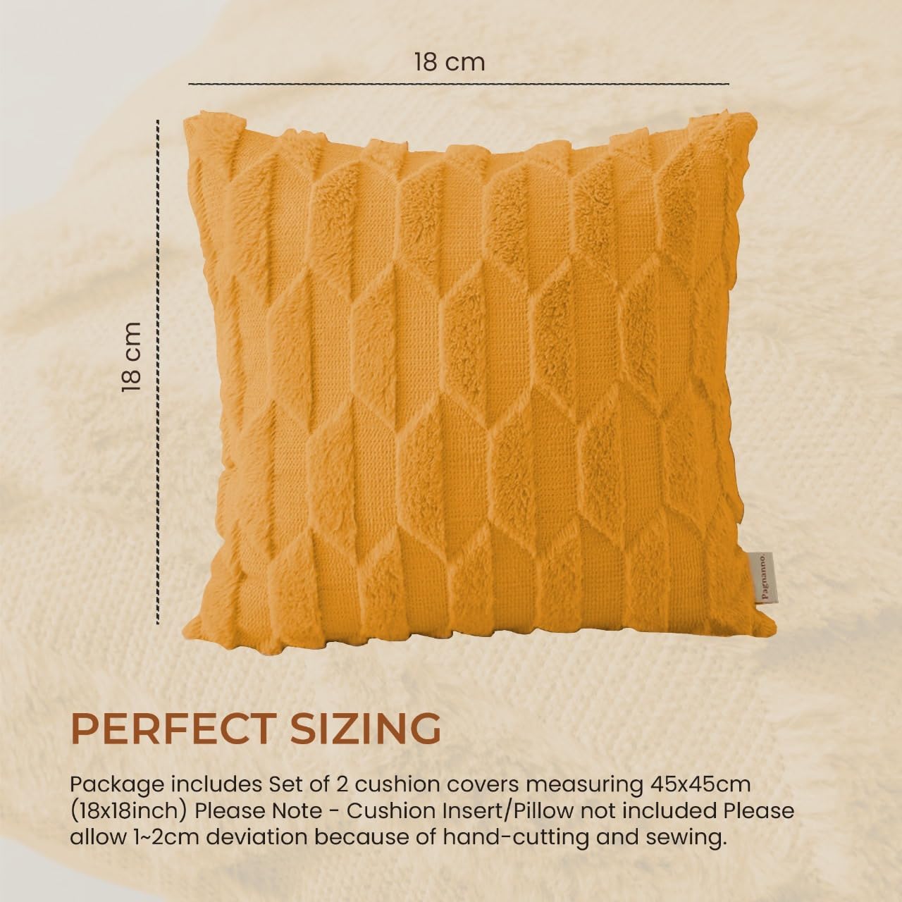 Pagnanno - Soft Velvet Cushion Covers Set of 2 & 4