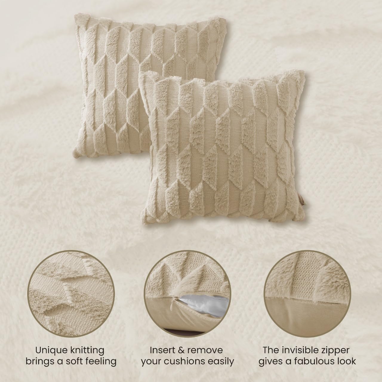 Pagnanno - Soft Velvet Cushion Covers Set of 2 & 4