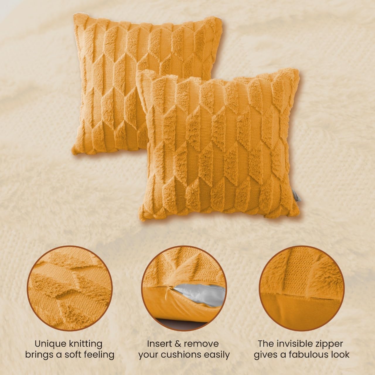 Pagnanno - Soft Velvet Cushion Covers Set of 2 & 4