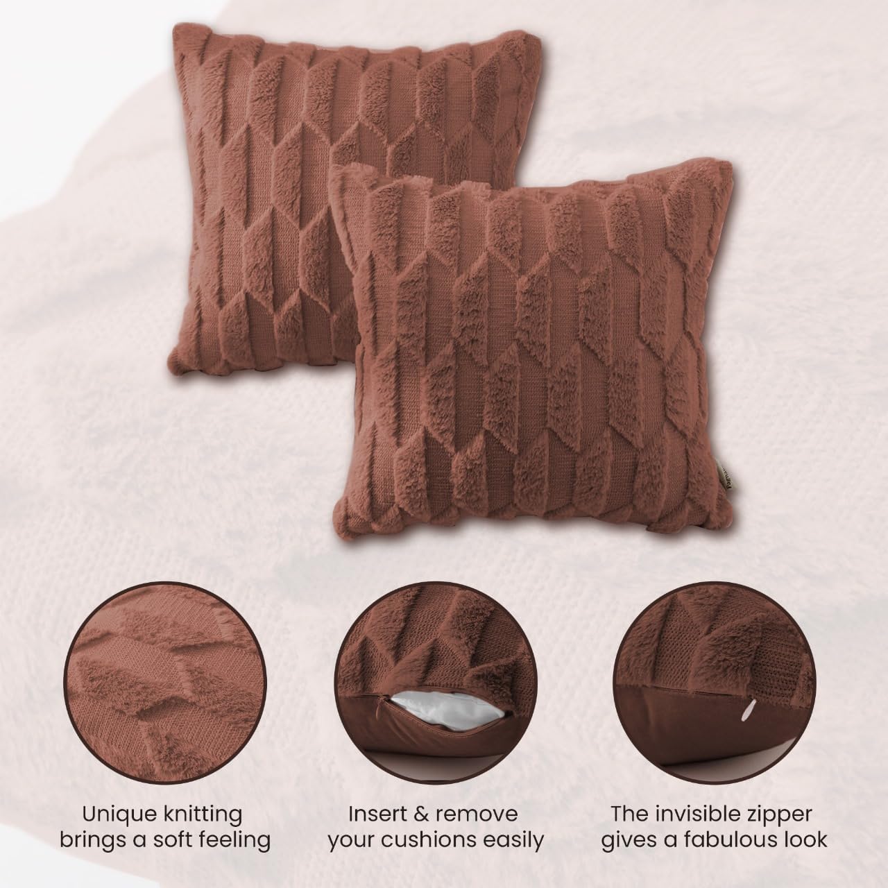Pagnanno - Soft Velvet Cushion Covers Set of 2 & 4