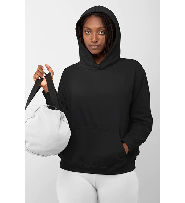 Vasego - Work & lounge Wear Fleece Hoodie in Black