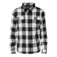 Vasego Men’s Flannel Shirt, Long Sleeve Regular Fit Cotton Lumberjack Shirt with Button-Down Pockets (White & Black, XXL)