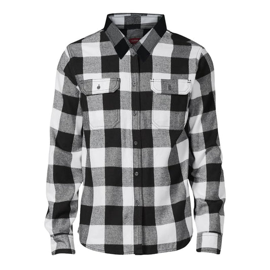 Vasego Men’s Flannel Shirt, Long Sleeve Regular Fit Cotton Lumberjack Shirt with Button-Down Pockets (White & Black, XXL)