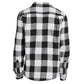 Vasego Men’s Flannel Shirt, Long Sleeve Regular Fit Cotton Lumberjack Shirt with Button-Down Pockets (White & Black, XXL)