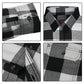 Vasego Men’s Flannel Shirt, Long Sleeve Regular Fit Cotton Lumberjack Shirt with Button-Down Pockets (White & Black, XXL)