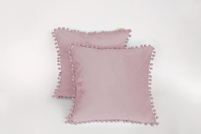 Pagnanno - Poms - Set of 2 Soft Velvet Cushion Covers