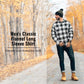 Vasego Men’s Flannel Shirt, Long Sleeve Regular Fit Cotton Lumberjack Shirt with Button-Down Pockets (White & Black, XXL)