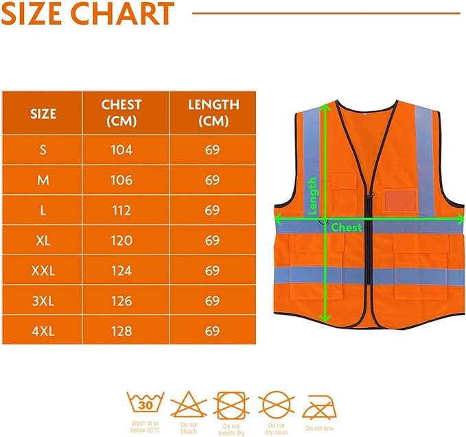 Vasego - Hi Visibility Executive Reflective Safety Vest in Black