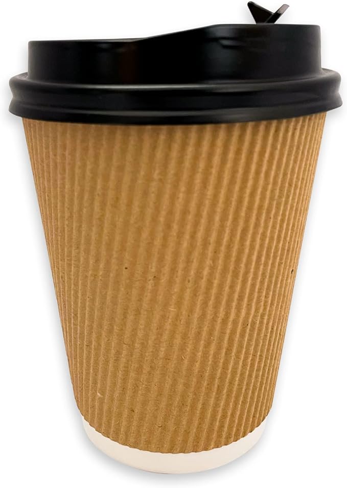 Wraplyft - Double Wall Ripple Paper Disposable Coffee Cups - Beige