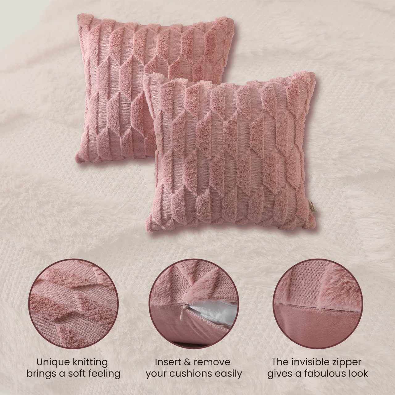 Pagnanno - Soft Velvet Cushion Covers Set of 2 & 4