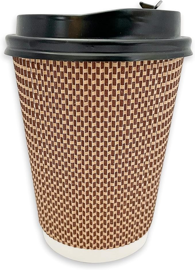 Wraplyft - Brown Checkered Disposable Coffee Cups