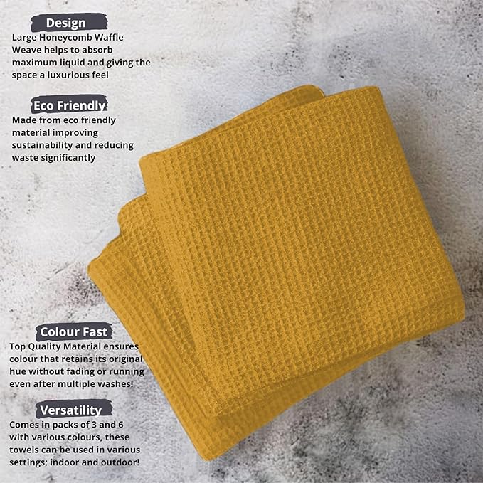 Pagnanno - Waffle Weave Kitchen Tea Towels Set