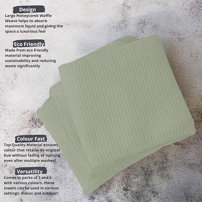 Pagnanno - Waffle Weave Kitchen Tea Towels Set