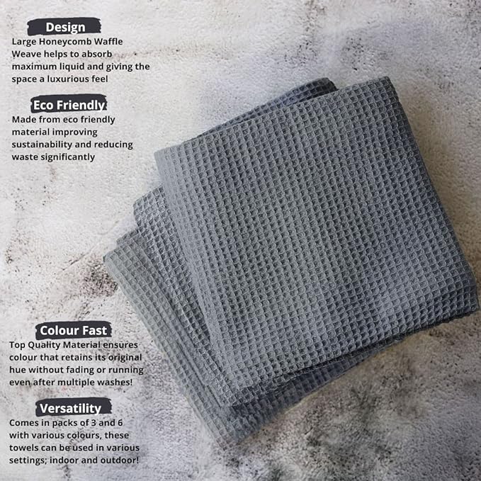 Pagnanno - Waffle Weave Kitchen Tea Towels Set