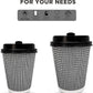 Wraplyft - Double Wall Ripple Paper Disposable Coffee Cups - white Checkered