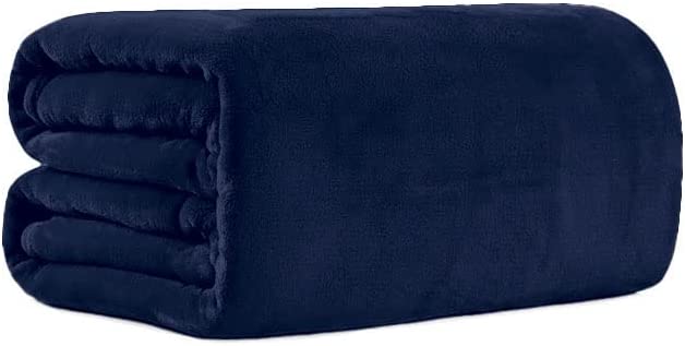 Super Soft Fleece Blanket - Navy - Front 